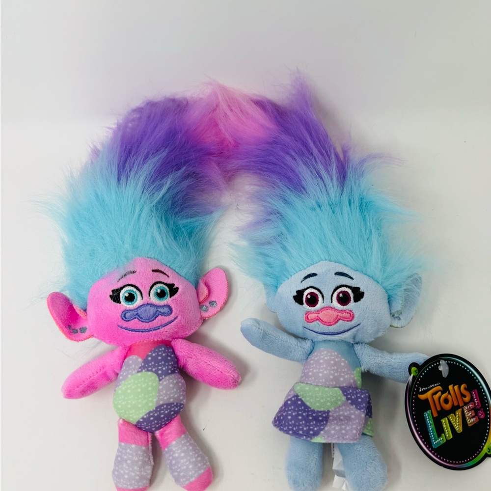 Dreamworks Trolls LIVE TOUR Plush Chenille Satin Conjoined Twins 10” New